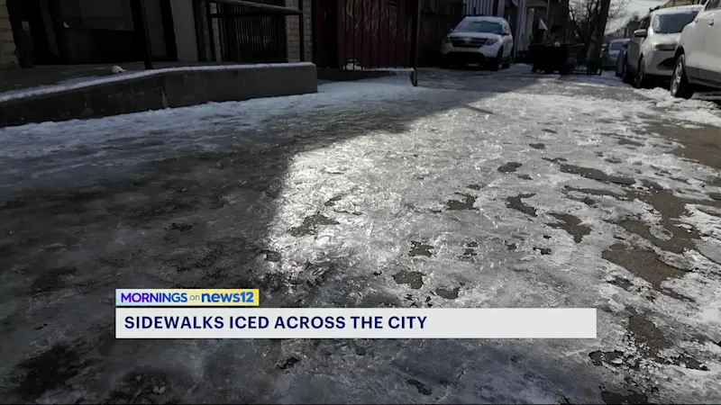 Story image: Bushwick residents struggle with icy sidewalks amid frigid temps