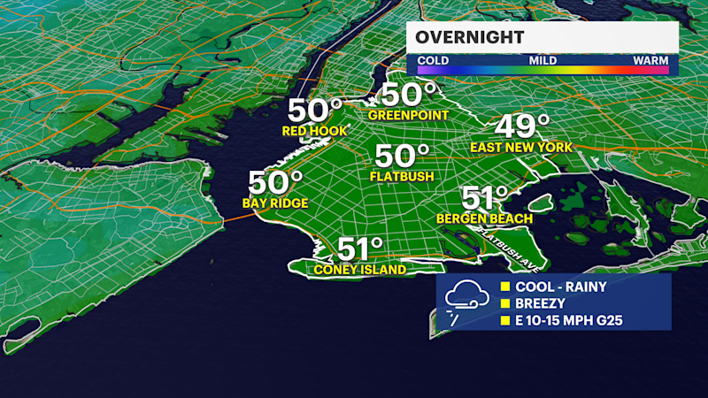 Story image: Storm Watch: Raw, rainy Thursday on tap before improvements this holiday weekend in Brooklyn