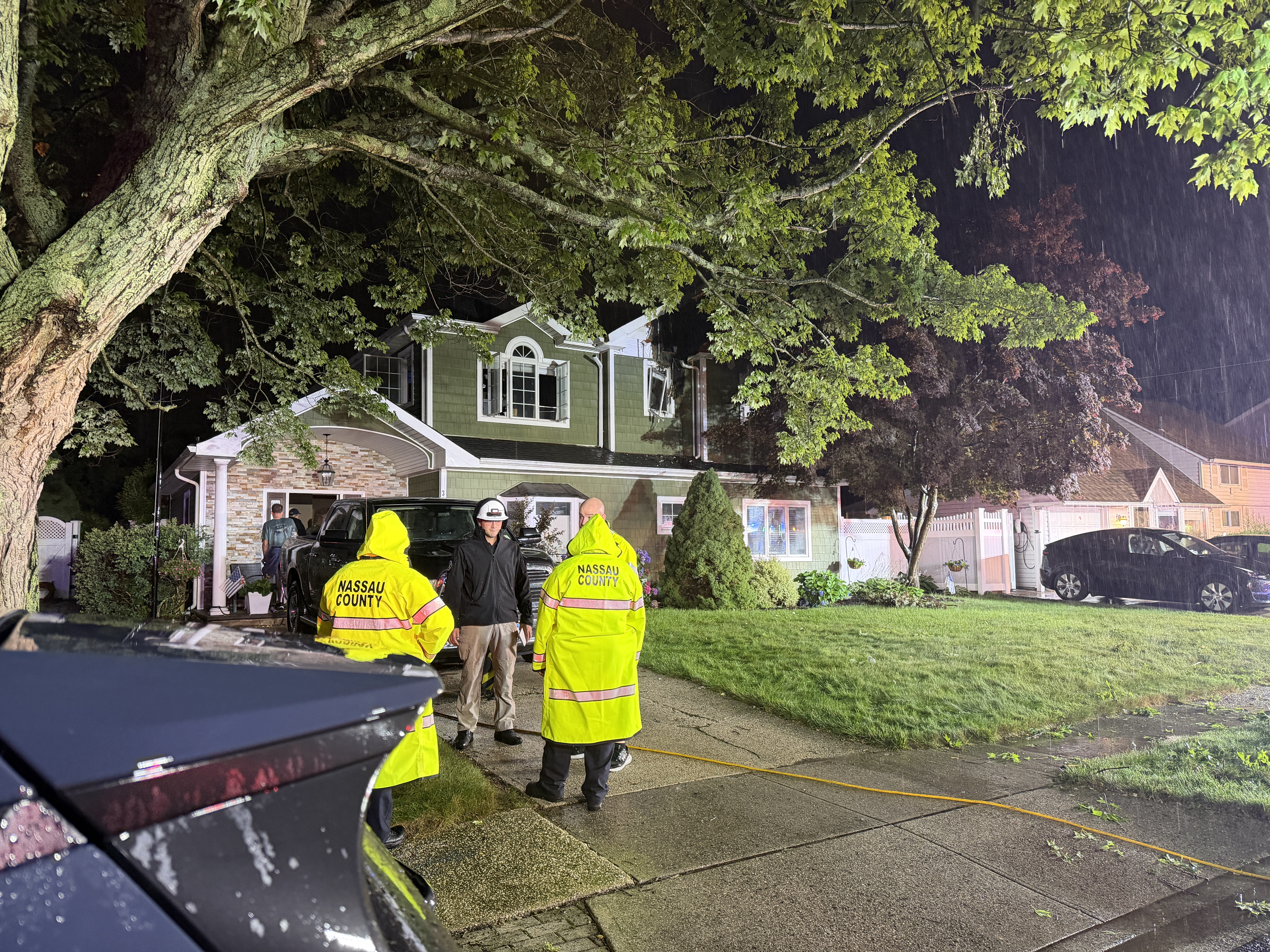 Source image for "Hicksville home likely struck by lightning in overnight storms, fire officials say"