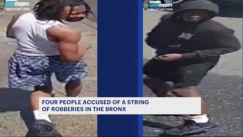 Story image: Police: 4 people wanted in connection with string of robberies in The Bronx