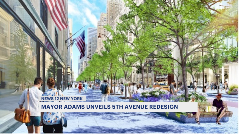 Story image: Mayor Adams unveils pedestrian-centered redesign for Manhattan's 5th Avenue