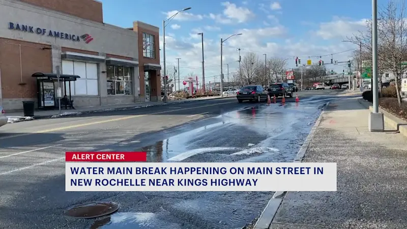 Story image: New Rochelle's Main Street suffers 2nd water main break this week