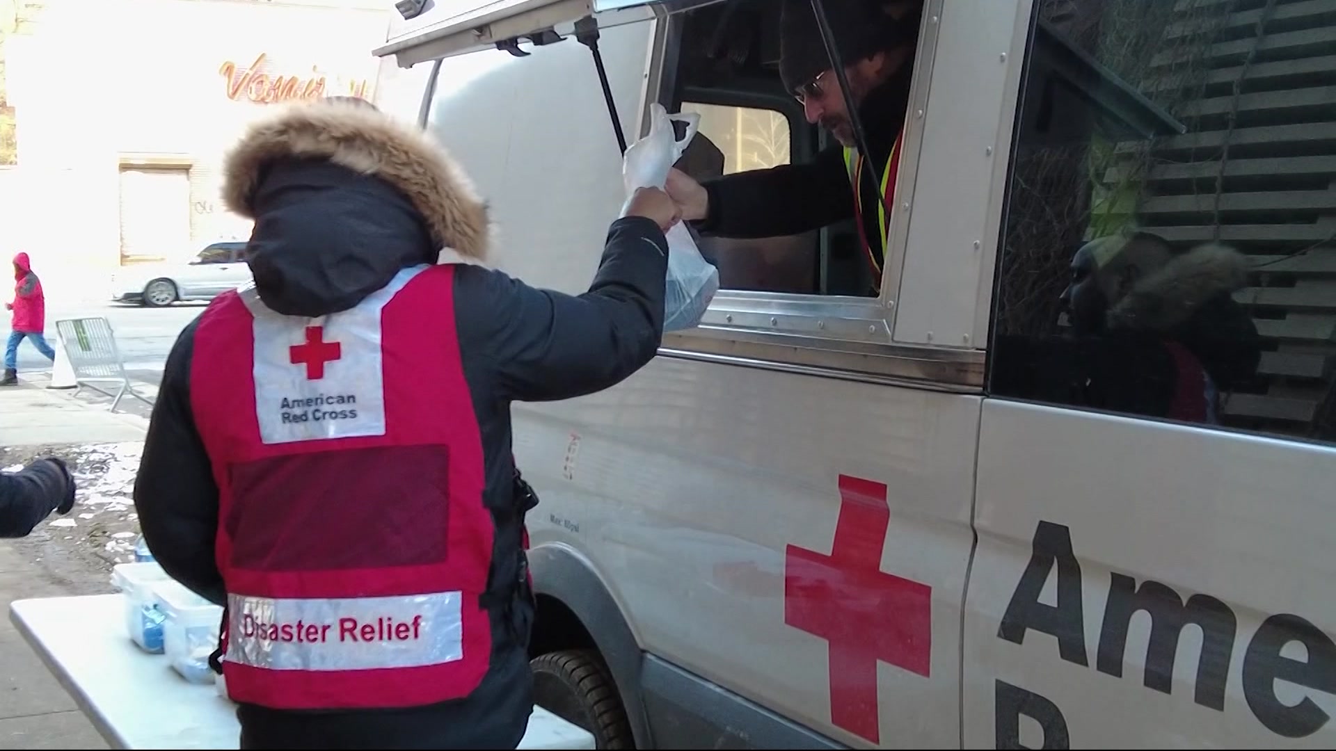 American Red Cross serves holiday meals to people impacted by water main break in Bedford Park