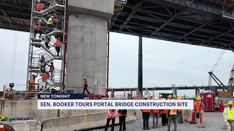 Story image: Sen. Booker tours Portal North Bridge construction, project on track