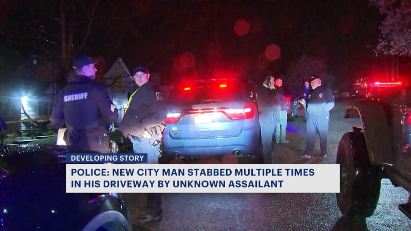 Story image: Police: New City man stabbed multiple times in his driveway by unknown assailant