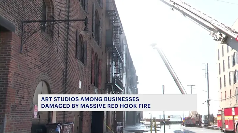 Story image: Art gallery among damaged businesses in massive Red Hook fire