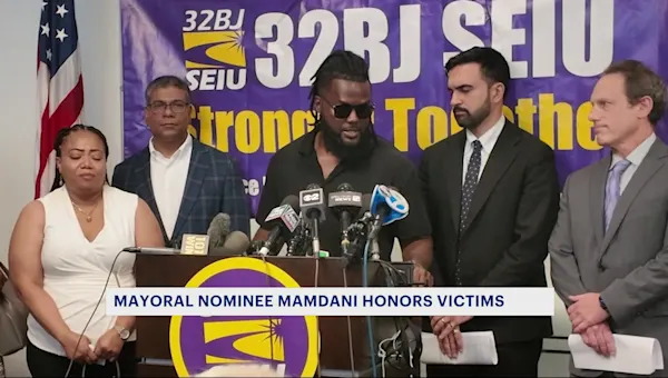 Democratic mayoral nominee Zohran Mamdani speaks on midtown shooting after returning from Uganda