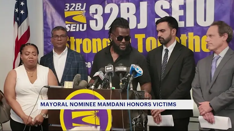 Story image: Democratic mayoral nominee Zohran Mamdani speaks on midtown shooting after returning from Uganda