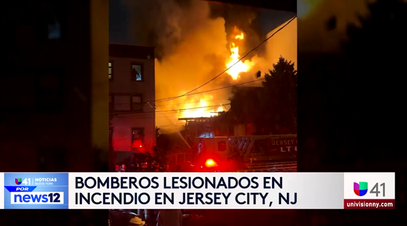 Story image: Univision 41 News Brief: Bomberos lesionados en incendio en Jersey City, NJ