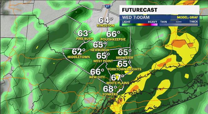 Story image: STORM WATCH: Breezy rain could disrupt Wednesday morning commute