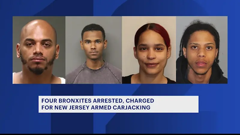 Story image: 4 Bronx residents arrested, accused of armed carjacking, robbery in New Jersey