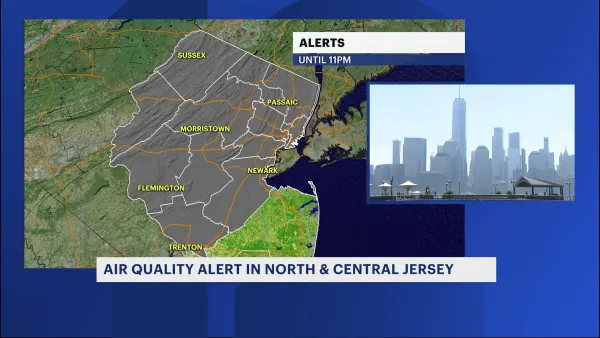 Elevated ozone levels trigger air quality alert for parts of New Jersey