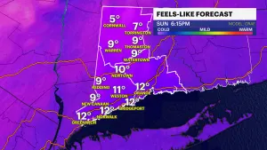 Cold, windy and quick snow showers possible Sunday in Connecticut