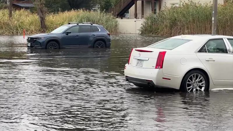 Story image: High tide floods Piermont, blocks some residents from homes
