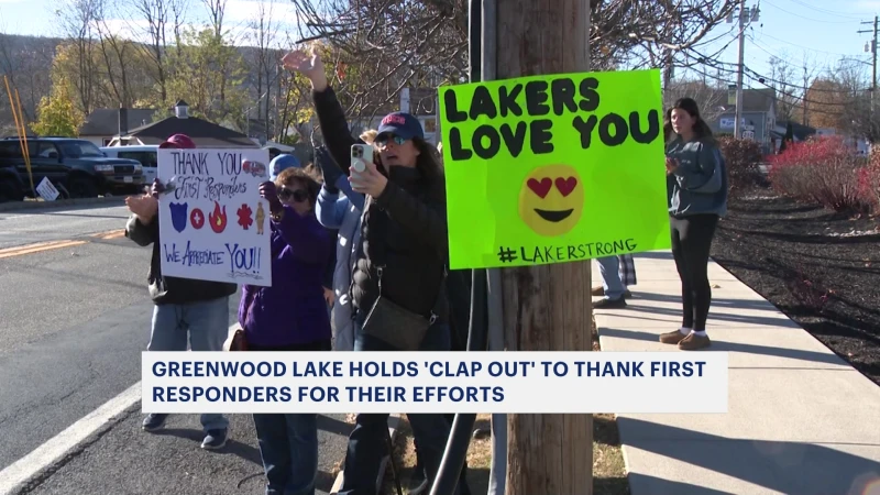 Story image: Greenwood Lake 'clap out' shows thanks to first responders battling forest fire 