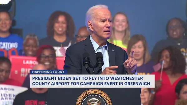 President Biden to fly into Westchester Airport to attend campaign event in Greenwich