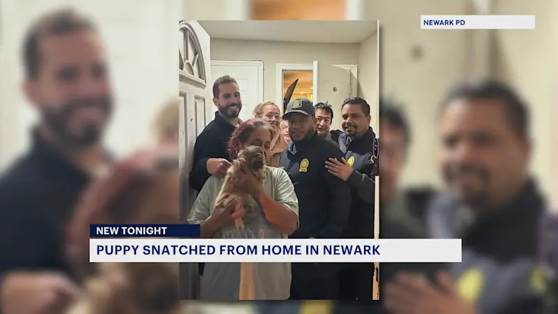 Story image: 2-month-old puppy returned to owner after being stolen from Newark home