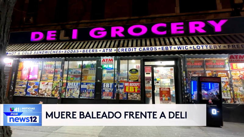 Story image: Univision 41 News Brief: Hombre muere baleado en un deli en El Bronx