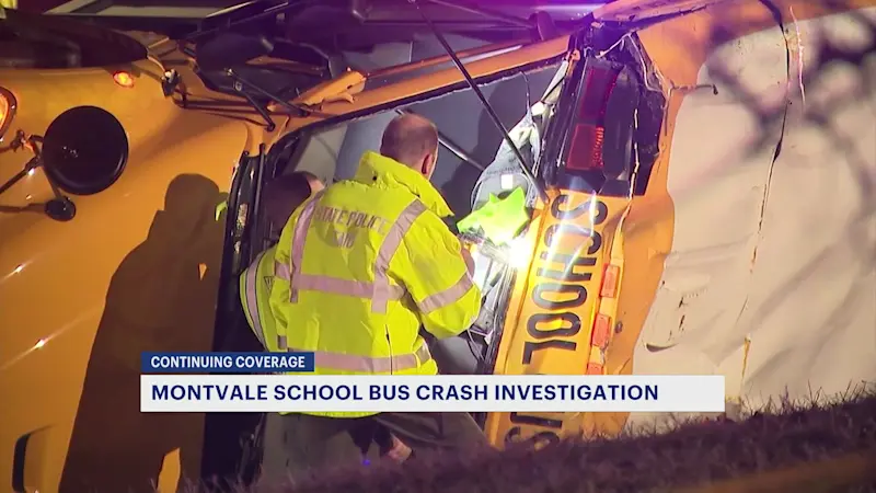 Story image: Mayor: School bus that crashed in Montvale was headed to wedding celebration