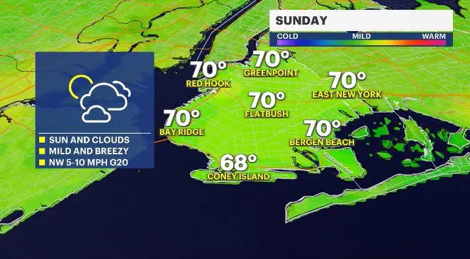 Story image: More sun and warmer temps heading into Memorial Day across Brooklyn  