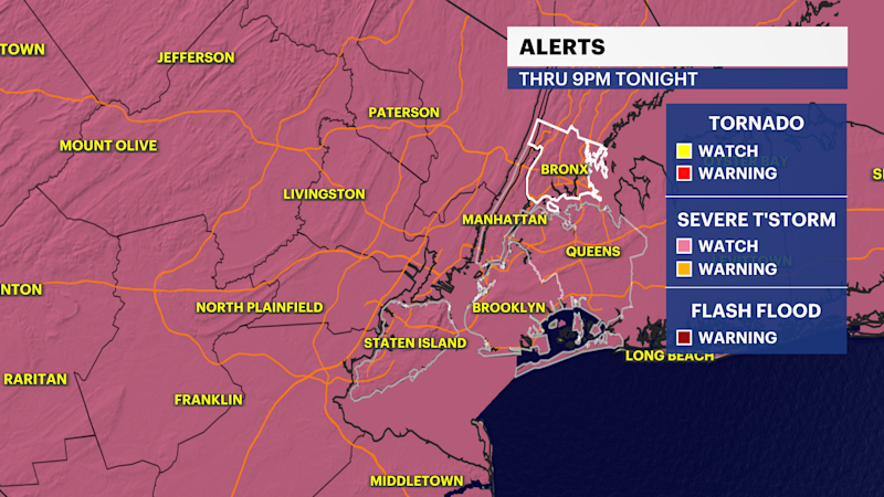 Story image: STORM WATCH: Severe thunderstorm watch until 9 p.m. for The Bronx