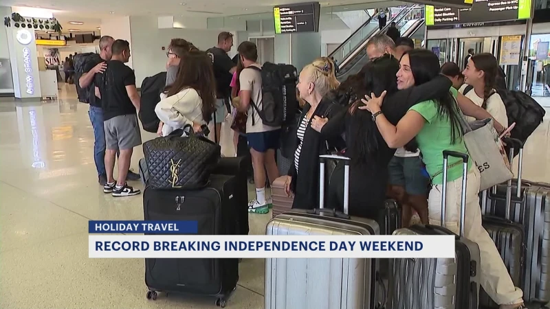 Story image: Newark Liberty International Airport travelers prepare for busy Fourth of July holiday rush