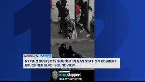 Police: $1,000 stolen from Bronx gas station at gunpoint; suspects at large
