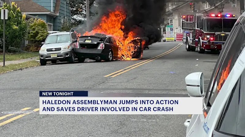 Story image: 'Like a bomb' Haledon man saved from fiery car crash by good Samaritans 