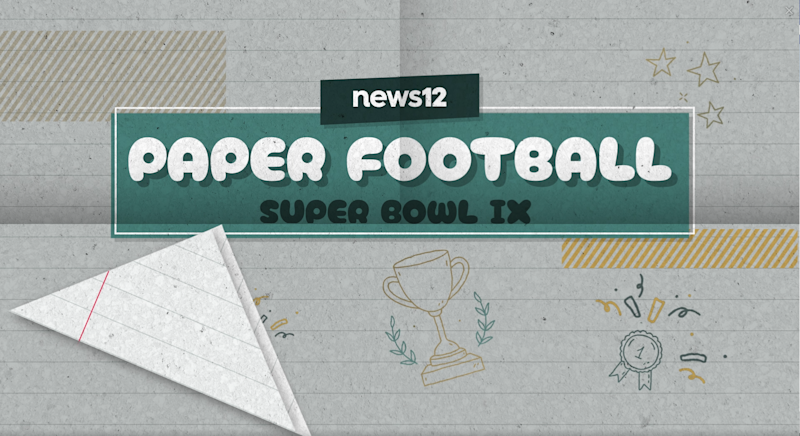 Story image: News 12's Paper Football Super Bowl IX in Copiague