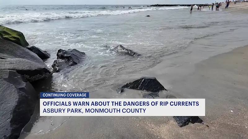 Story image: Officials warn beachgoers about dangers of rip currents following deaths in Belmar and Seaside Heights