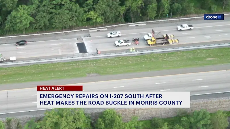 Story image: Heat causes Interstate 287 south to buckle in Riverdale and Montville