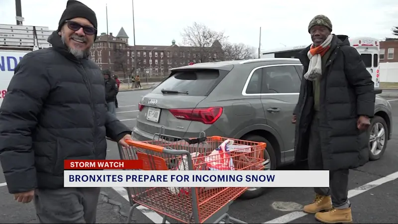 Story image: Bronx residents buy up ice melt, shovels ahead of Sunday’s snow