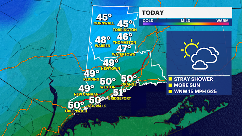 Story image: Chillier than normal to finish the week, rain for part of the weekend