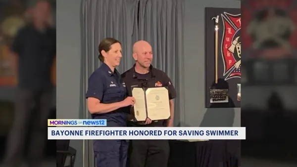 Bayonne fire captain honored for saving swimmer in Virginia