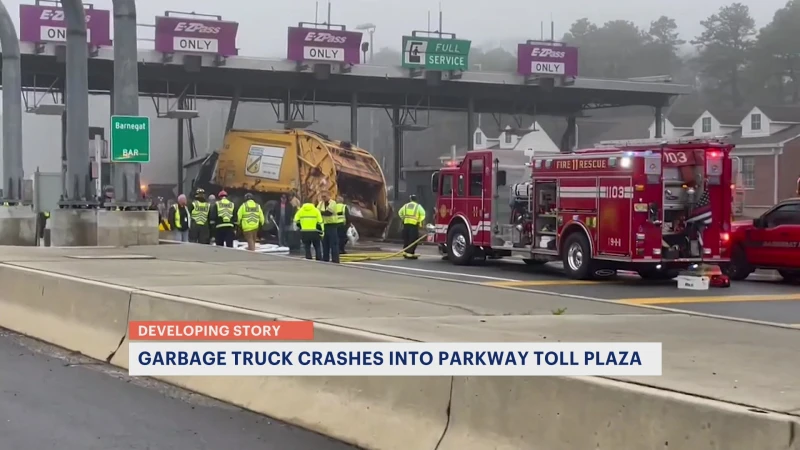 Story image: Police: Truck driver, toll booth attendant seriously injured in crash at Barnegat Toll Plaza