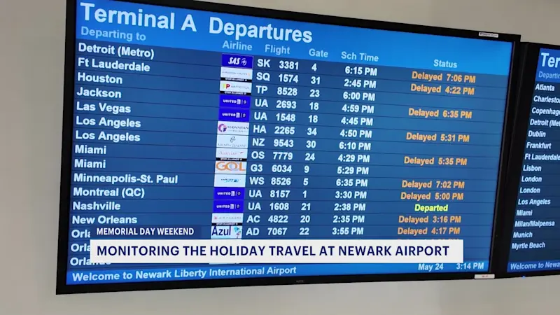 Story image: FlightAware: Newark airport experiences over 300 delays as holiday weekend kicks off  