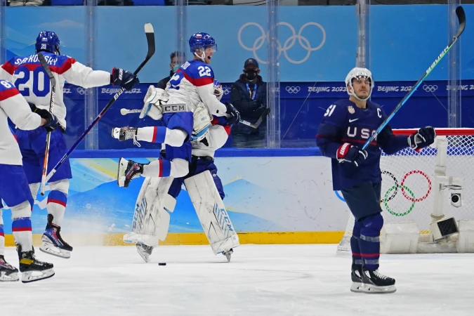 Story image: Slovakia stuns US in shootout, men's hockey knocked out of Olympics