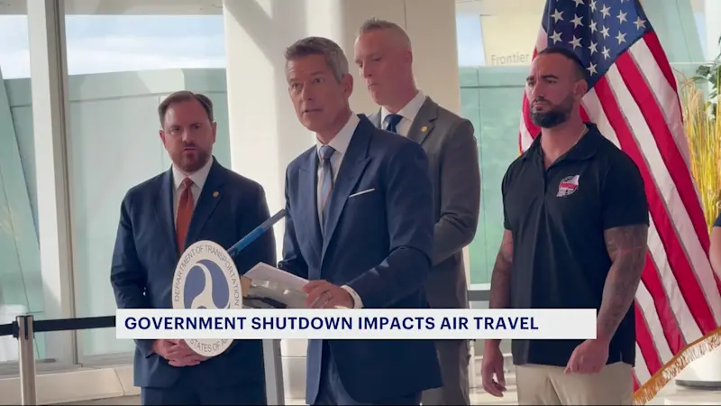Story image: Transportation Secretary Sean Duffy gives update on government shutdown at LaGuardia Airport