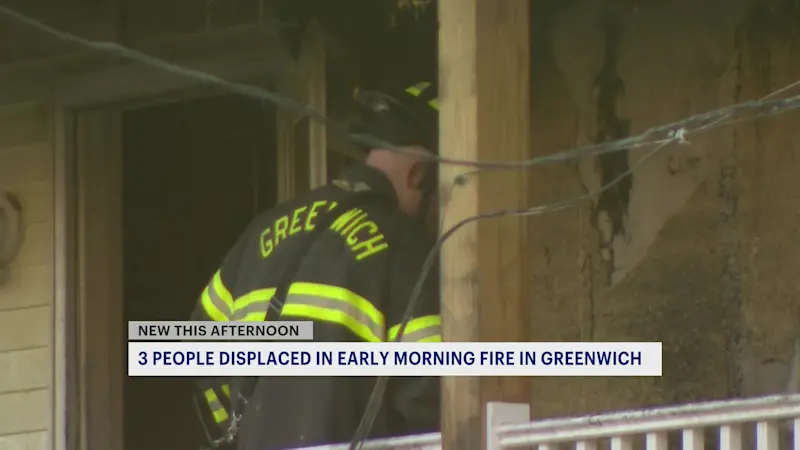 Story image: Officials: 2 firefighters injured in Greenwich fire, 3 people displaced 