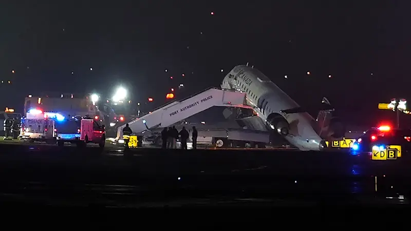 Story image: Pilot, copilot killed in collision between jet and fire truck at LaGuardia Airport
