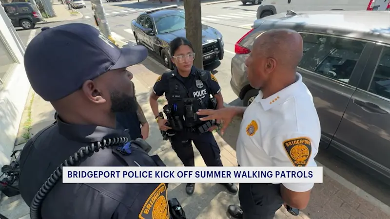 Story image: Bridgeport police step up walking patrols during hot days of summer