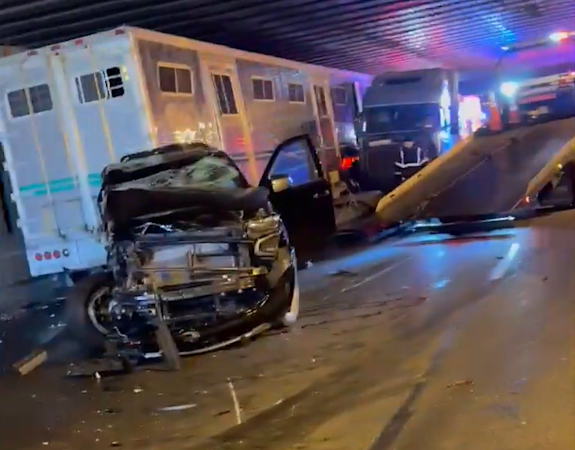 Story image: Video shows debris after 5-car crash on Cross Bronx Expressway