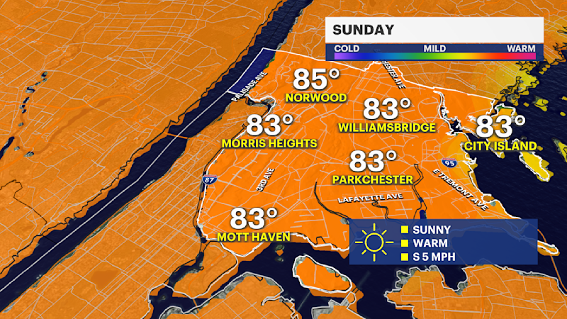 Story image: Summer-like Sunday in The Bronx lingers through Tuesday