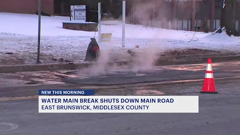 Story image: Crews repair water main break in East Brunswick