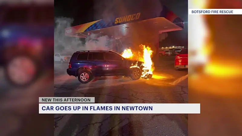 Story image: Firefighters put out Newtown gas station fire