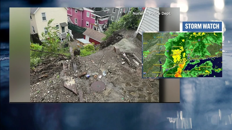 Story image: Police: Retaining wall collapse forces Norwalk residents to evacuate
