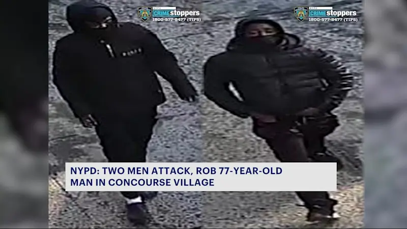 Story image: NYPD: 2 wanted in violent robbery of 77-year-old man in Concourse Village