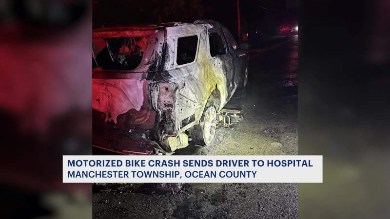 Story image: Police: Manchester Township driver ejected from motorized bike following crash into SUV
