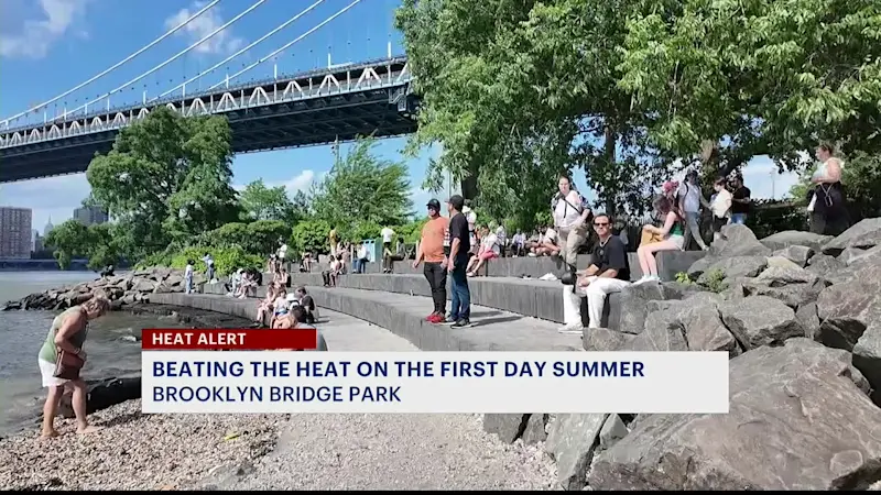 Story image: Beating the Heat: How people at Brooklyn Bridge Park enjoyed 1st day of summer while staying safe