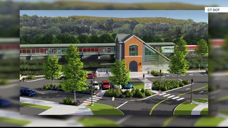 Story image: Metro-North breaks ground on new Naugatuck train station. The mayor says it could revitalize his city
